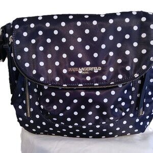 Karl Lagerfeld Paris Cara Polka Dot Print Shoulder/Crossbody Bag NWT